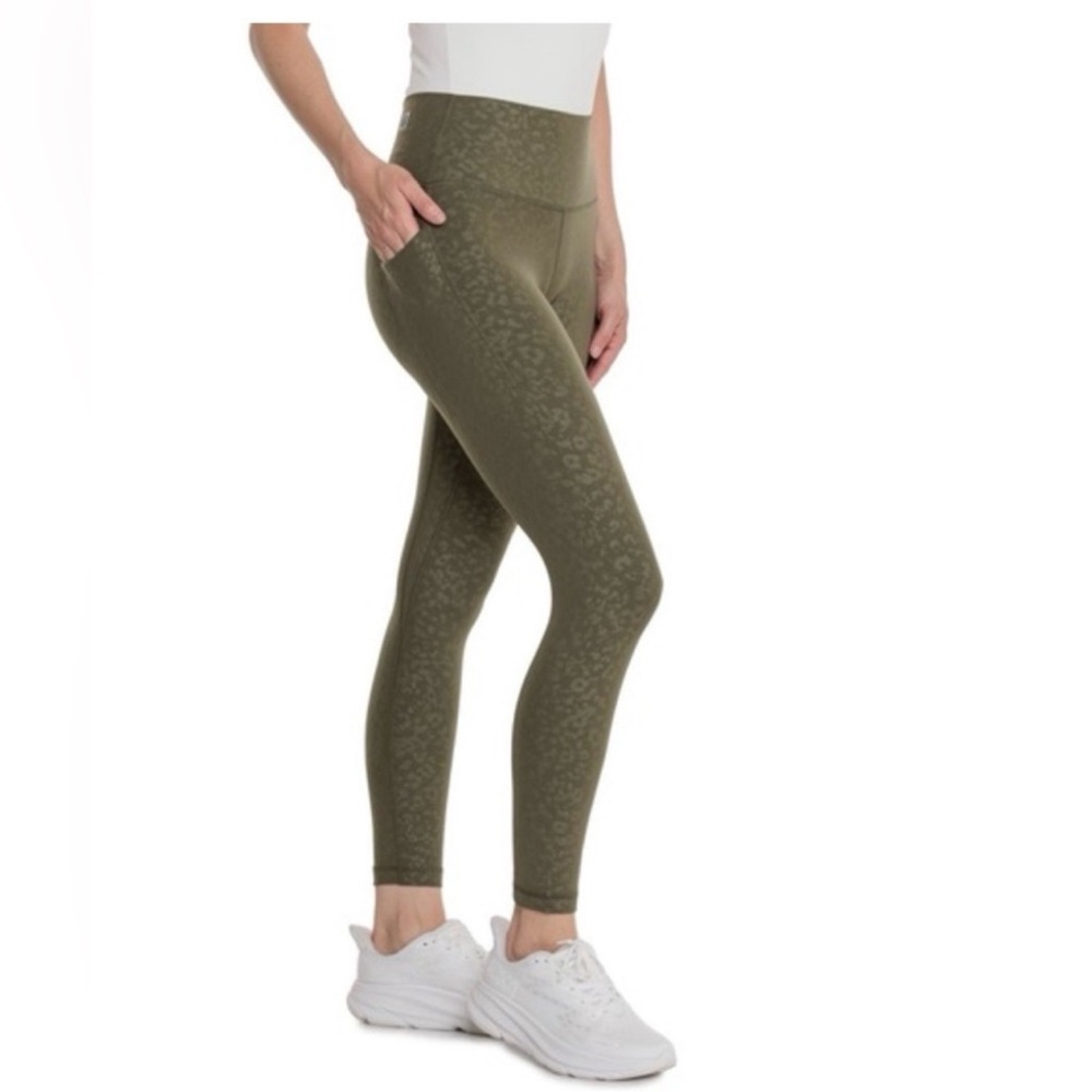 Peter Millar Olive Green High-Rise Patterned Leggings